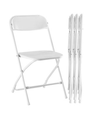 Set of Four Metal Outdoor Folding Stacking Dining Chairs