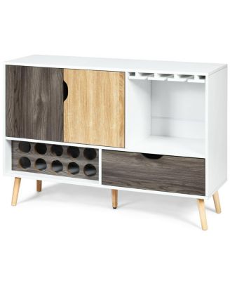 Mid-Century Buffet Sideboard Wooden Storage Cabinet