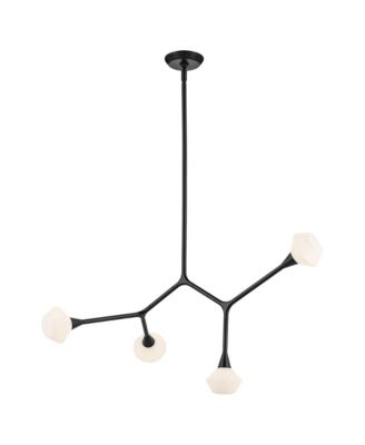 Cassius 39.5 Inch 4 Light Convertible Chandelier with Opal Glass