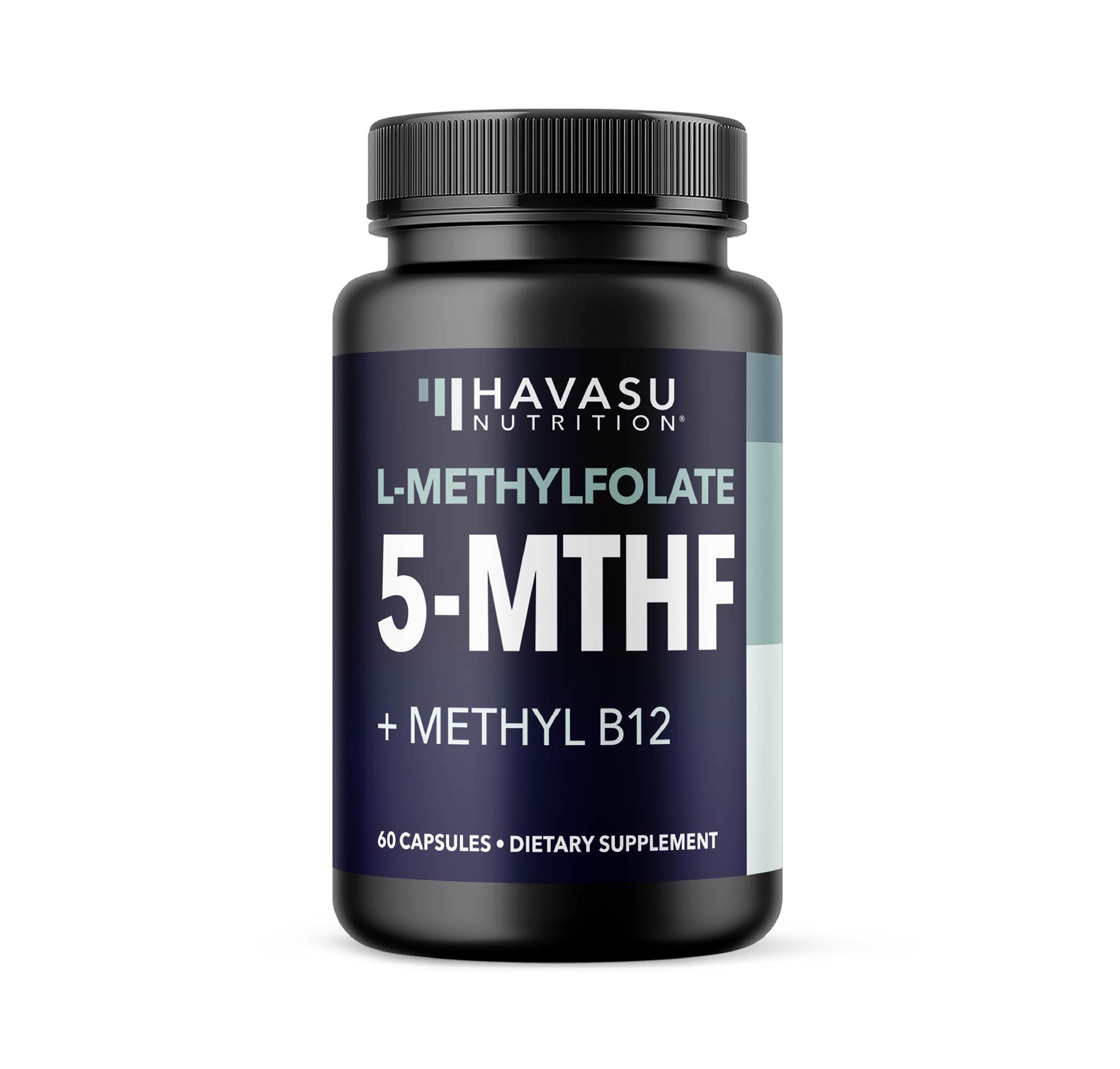 L-Methylfolate 15mg plus Methyl B12 5-mthf Methylfolate Supplement 25,000mcg Dfe Folate plus 1,000mcg Vitamin B12 60 Capsules