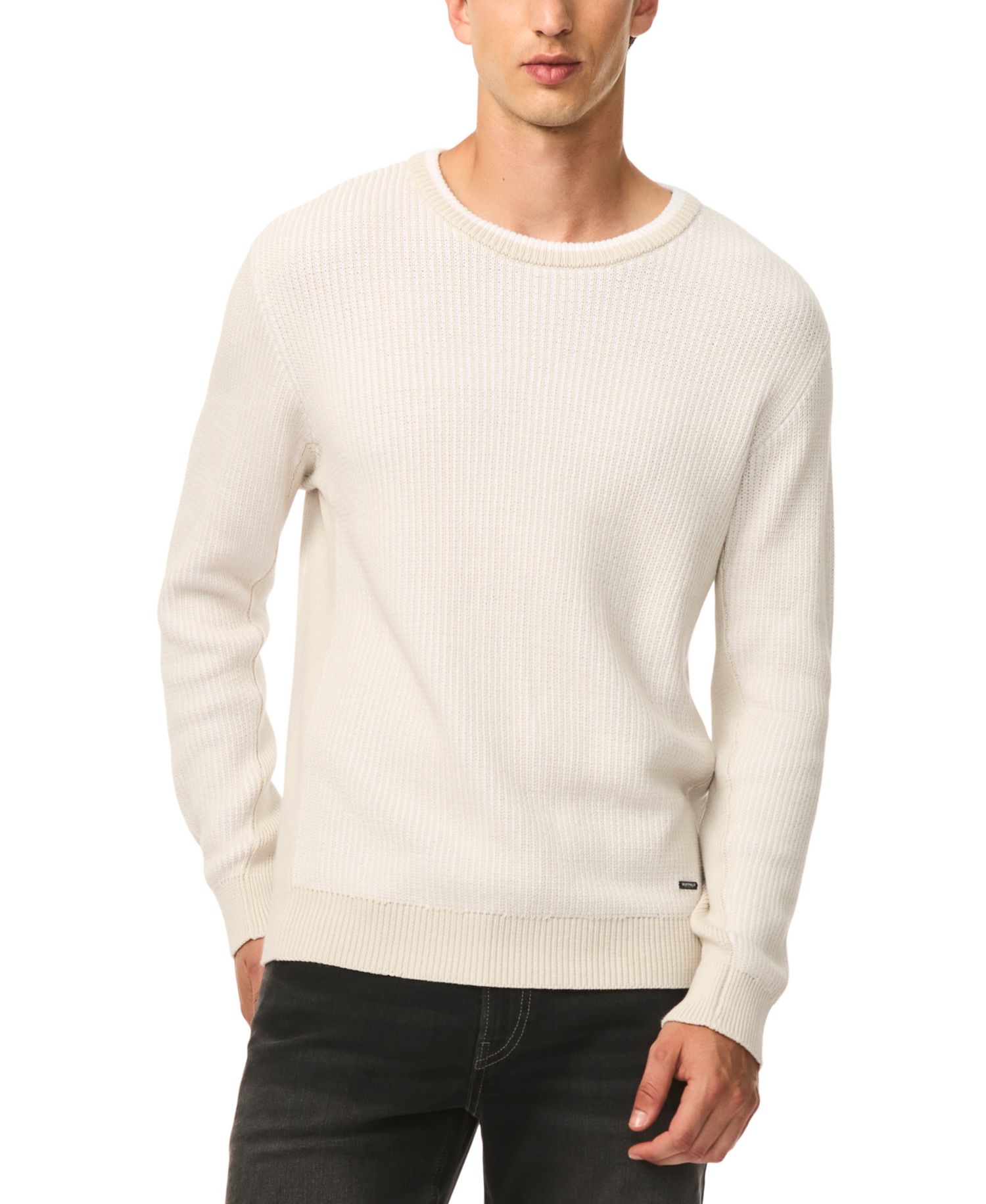 Men's Wiles Crewneck Waffle-Knit Sweater