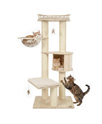 Cat Tree Multi-level Cat Climbing Tower with Top Perch and Condo Space Capsule
