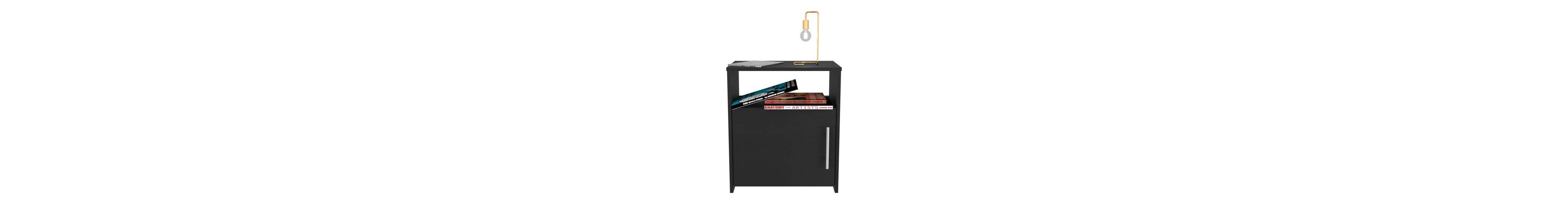 Flynama Rta Nightstand with Cabinet and Shelf