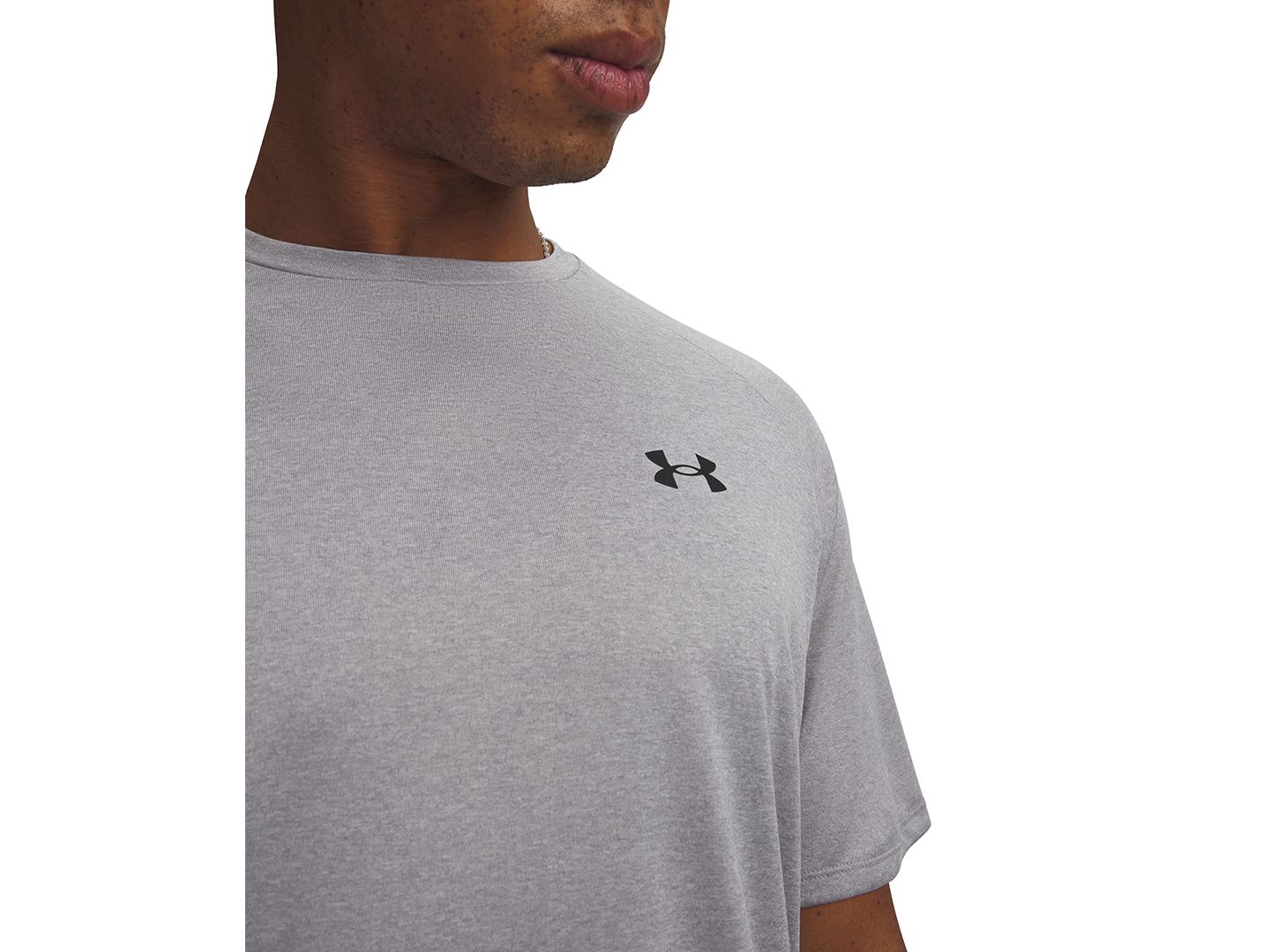 Мужская футболка Under Armour Short-Sleeve Logo, цвет: Стальной меланжевый / Чёрный — фото 2