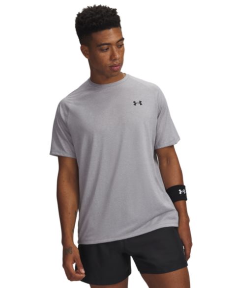 Мужская футболка Under Armour Short-Sleeve Logo, цвет: Стальной меланжевый / Чёрный
