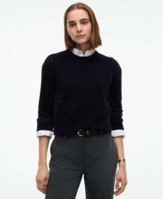 Women's Textured-Lurex Lightweight Crewneck Long-Sleeve Sweater