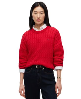 Women's Cable-Knit Crewneck Sweater