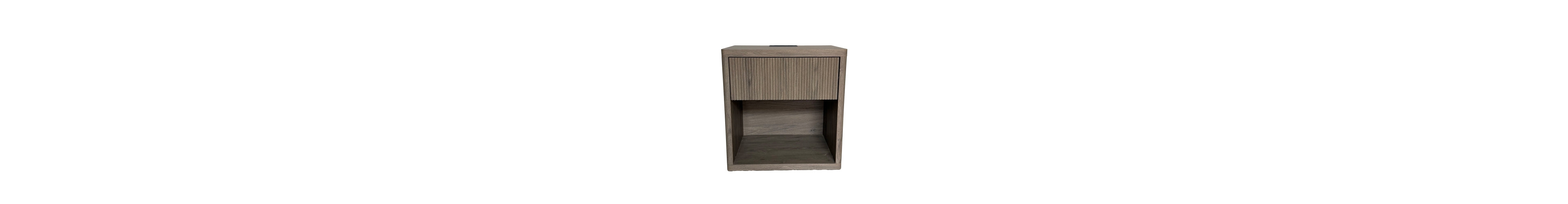 Flynama Alder Large Fluted Nightstand, Epa Certified Wood Mid-Century Bedside Table with Drawer and Open Space
