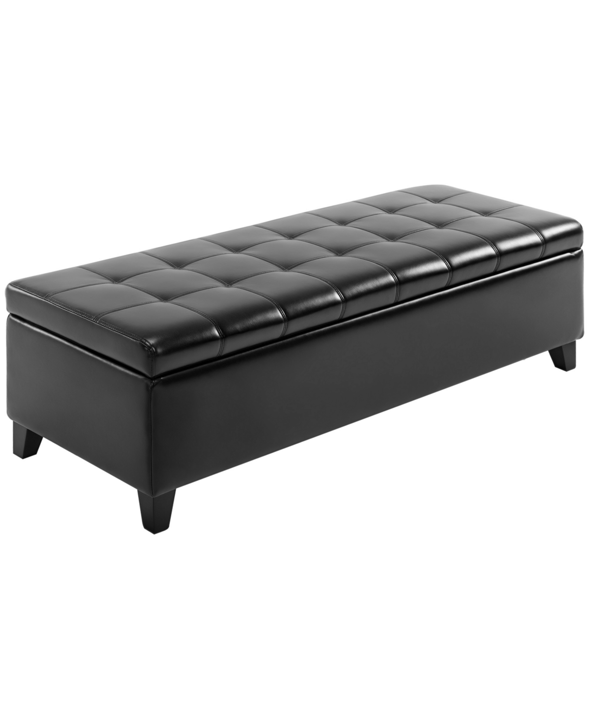 Slickblue Upholstered Storage Ottoman Bench with Lift-Top Hidden Storage - Black