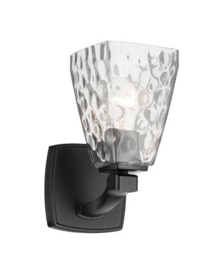 Marant Black Wall Sconce 1Lt with Clear Water Glass