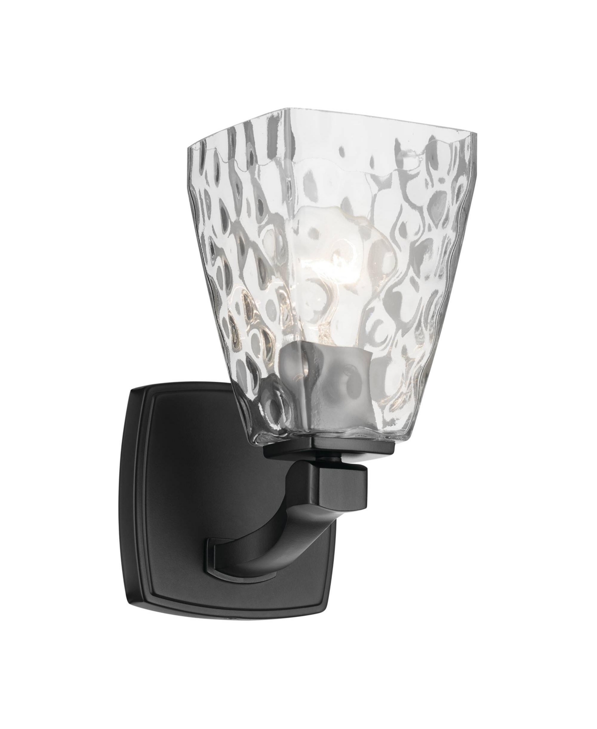 Kichler Marant Black Wall Sconce 1Lt with Clear Water Glass