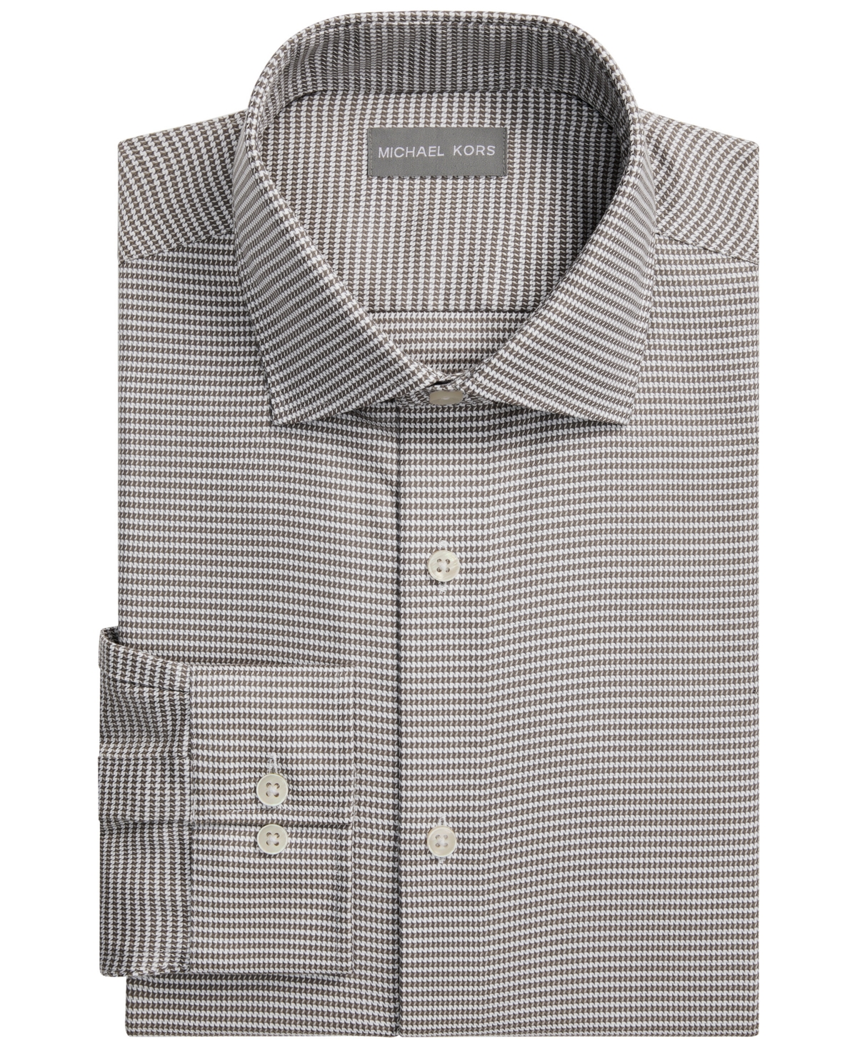 Michael Kors Men's Passport Ultra Stretch Gingham Check Spread-Collar Dress Shirt