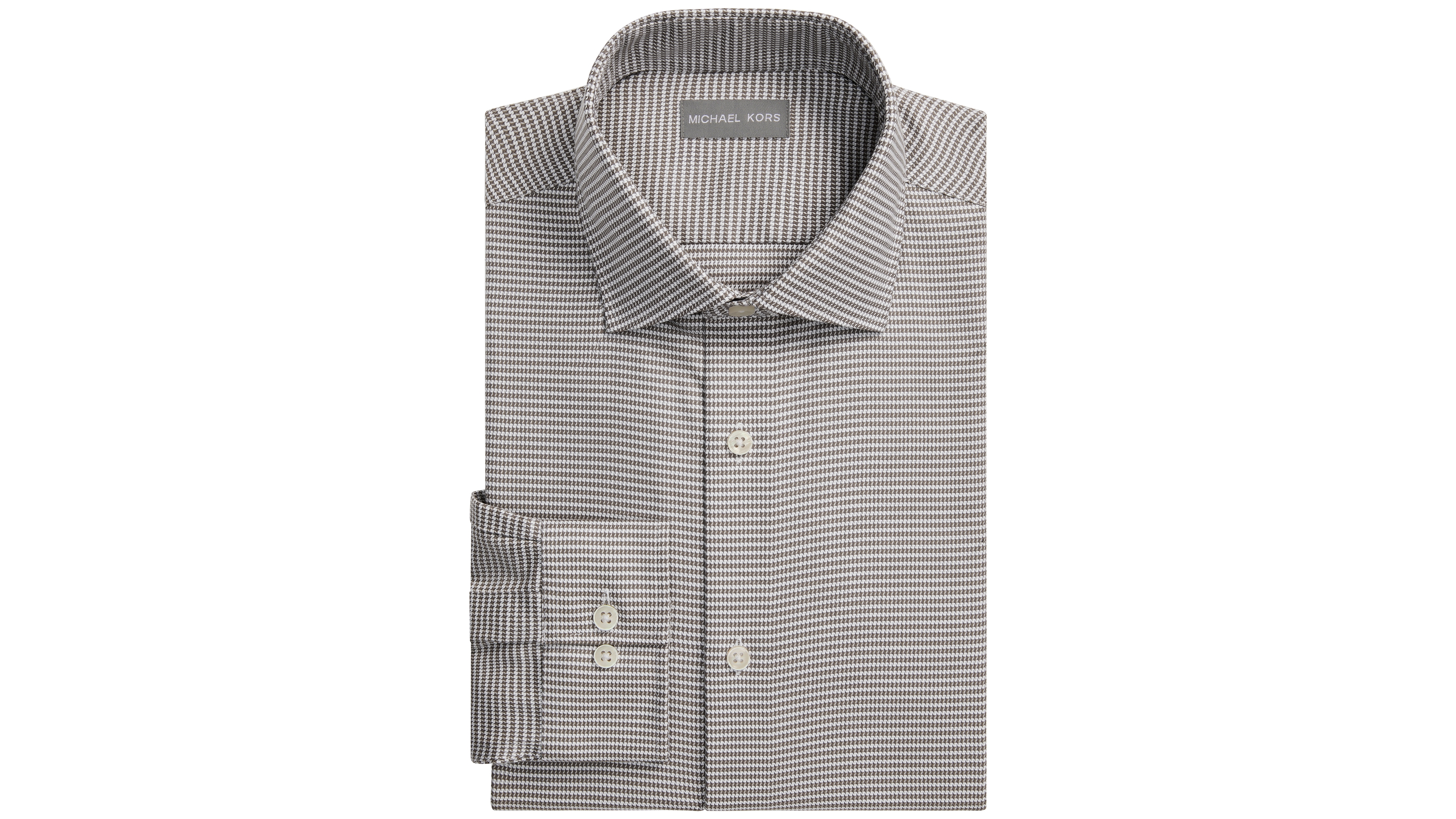 Michael Kors Men's Passport Ultra Stretch Gingham Check Spread-Collar Dress Shirt