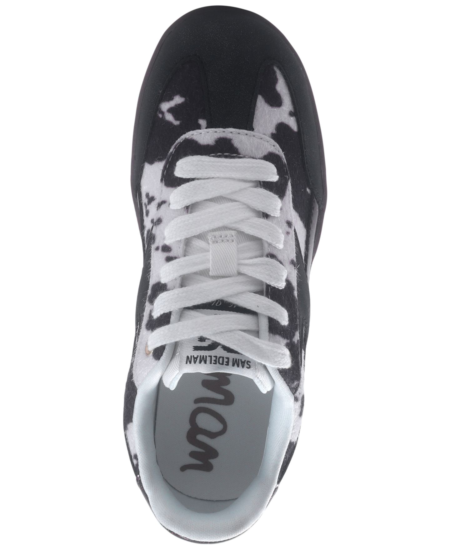 Кроссовки Sam Edelman Lenny Lee Cow-Print Sneakers для девочек, цвет: Чёрный — фото 4