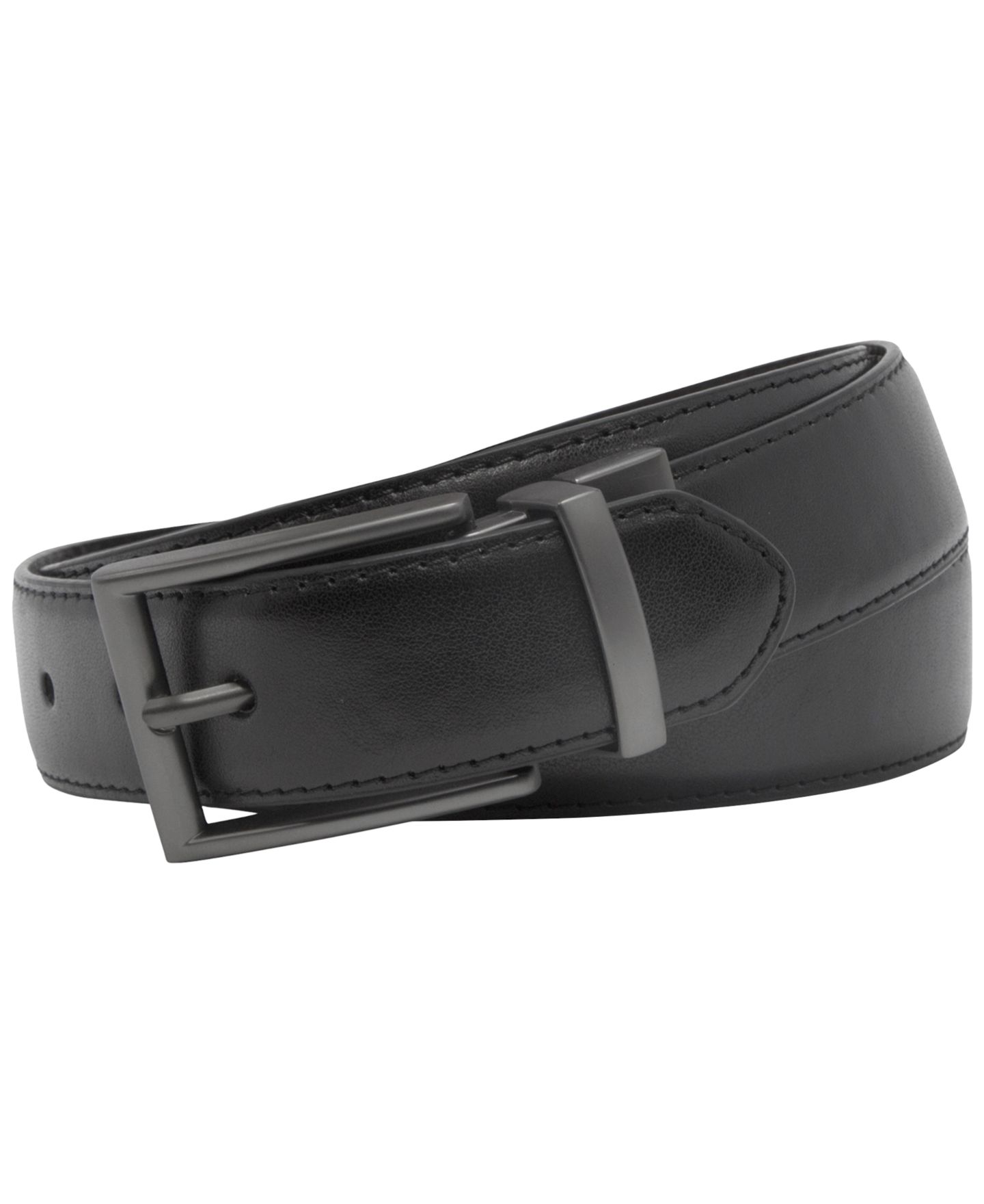 Мужской ремень Steve Madden Reversible Leather-Blend Dress Belt, цвет: Чёрный / Коричневый — фото 2