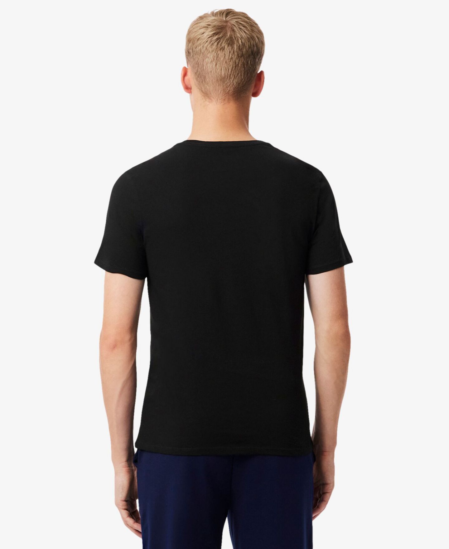 Мужские топы Lacoste Regular-Fit Crewneck Undershirts, 3-Pack, цвет: Чёрный — фото 5
