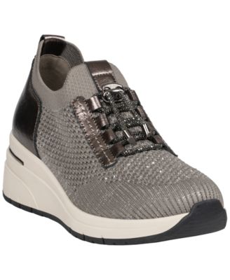 Women's Eagan Stretch-Knit Wedge Rhinestone Sneakers