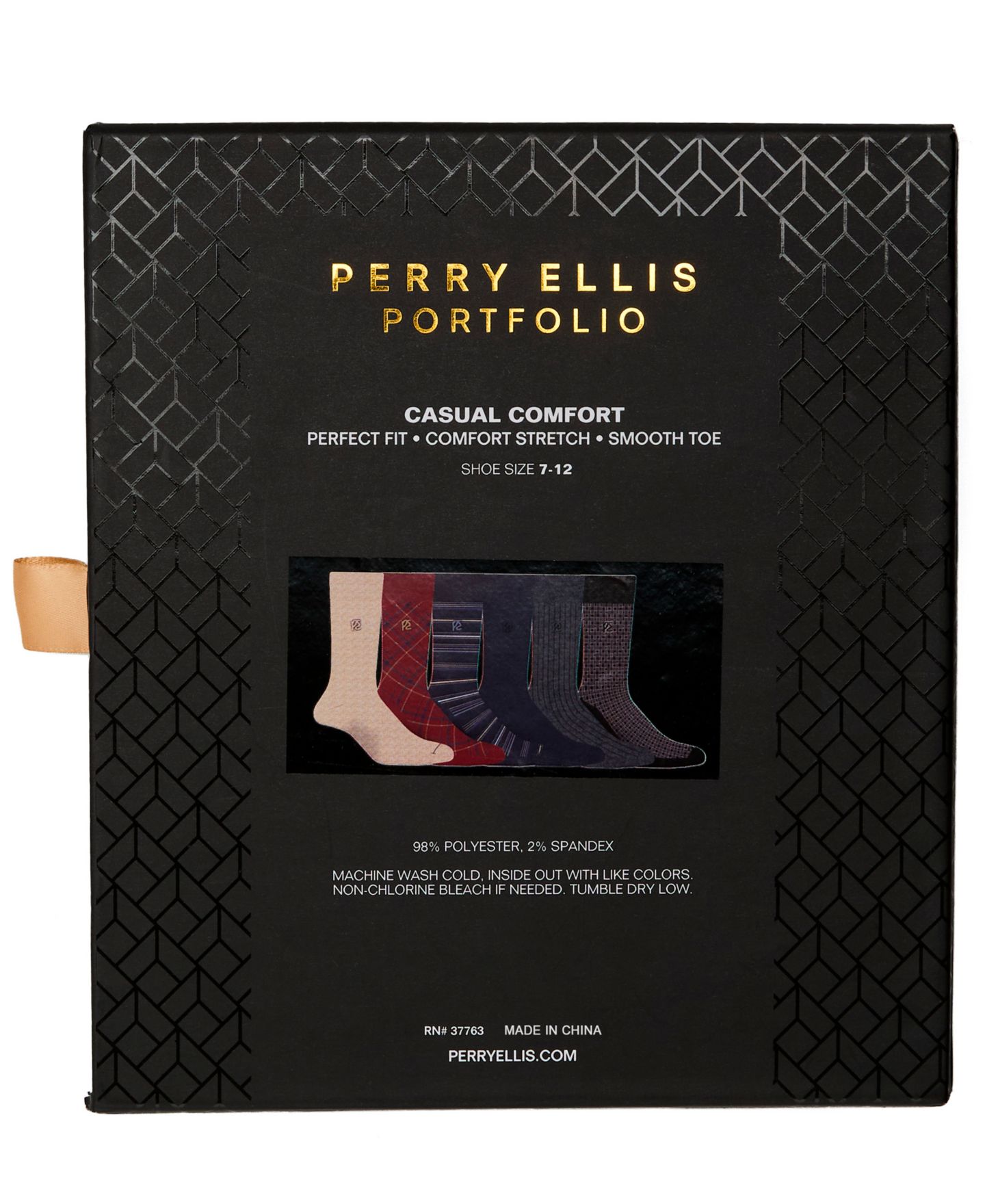 Носки Holiday для мужчин, средней высоты, стрейч, 6 шт. — Perry Ellis Portfolio, цвет: Розовый / Красный — фото 4
