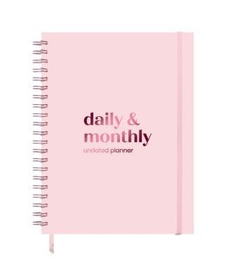 Undated Daily Monthly Planner Hourly Schedule Time Blocking Hardcover Spiral Notebook