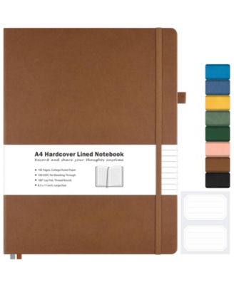 Leather Lined Journal Notebook Thick Paper Lay Flat Pockets Writing Journal