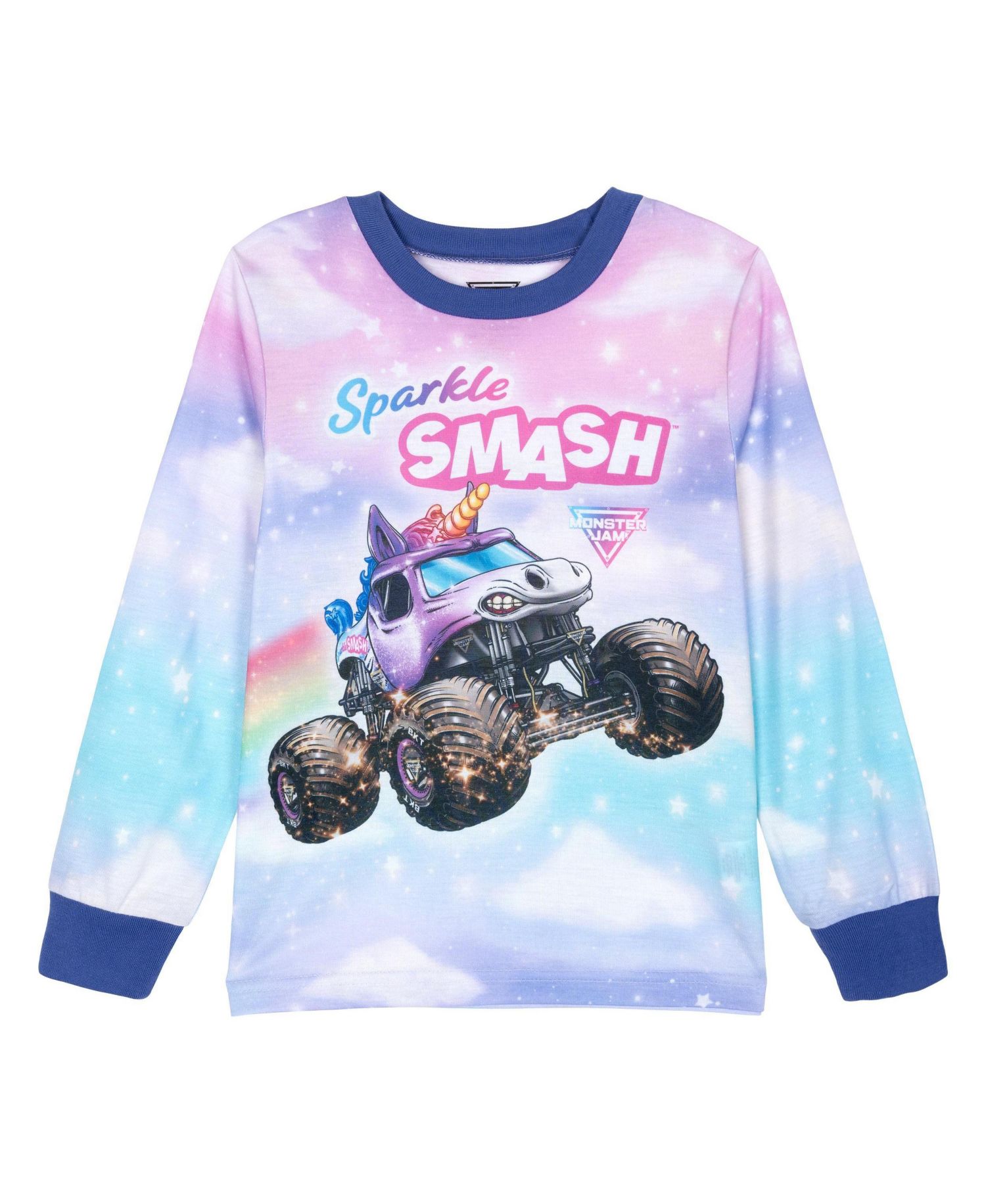 Girls' 4-16 Sparkle Smash Long-Sleeve Crewneck Flame-Resistant Shirt and Pants, 2-Piece Set
