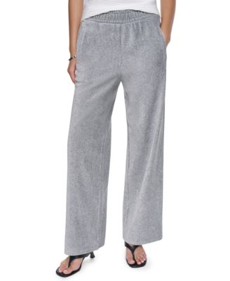 Women's Wide-Leg Velvet Pull-On Pants