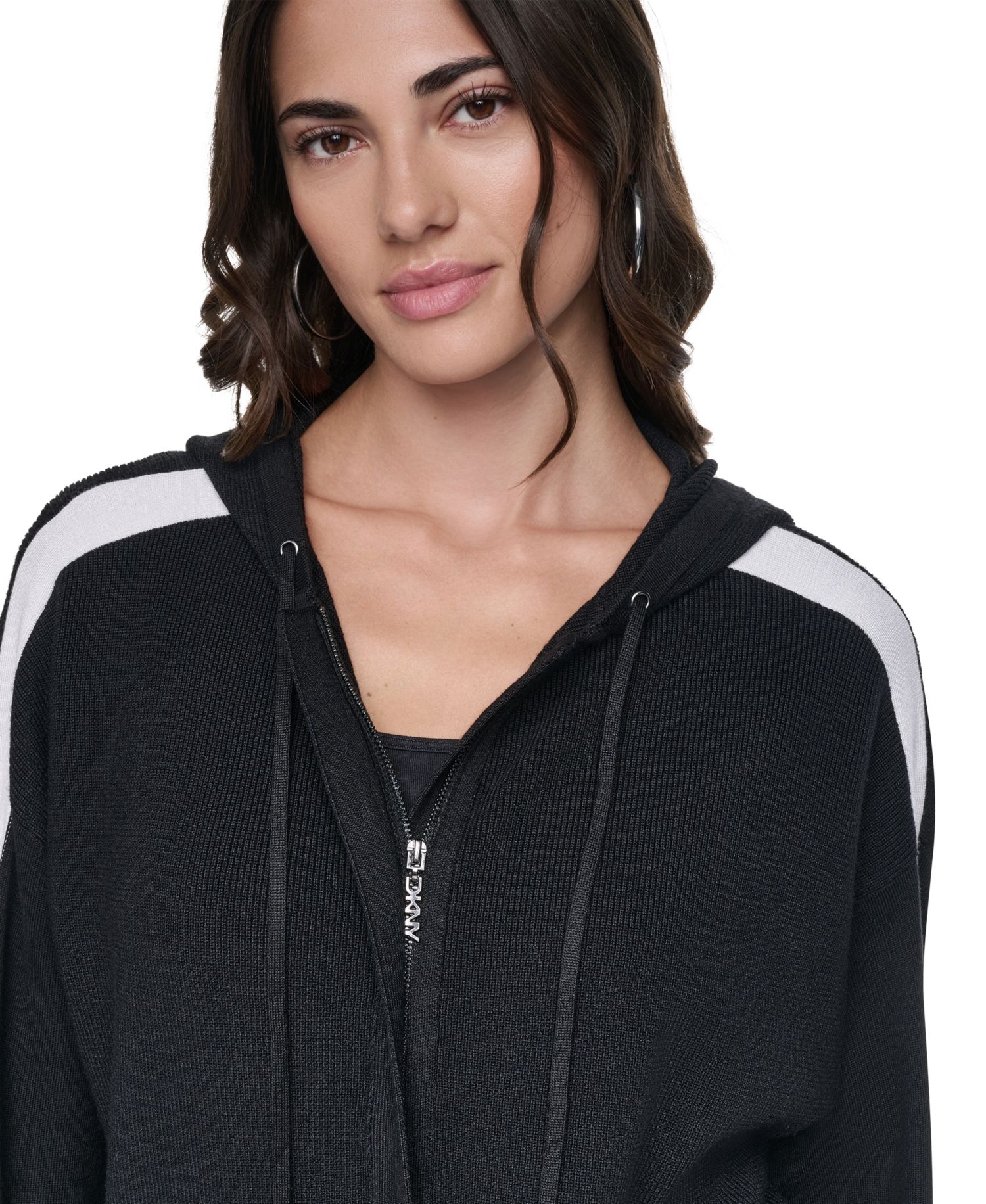 Women's Logo Stripe Full-Zip Hoodie Sweatshirt