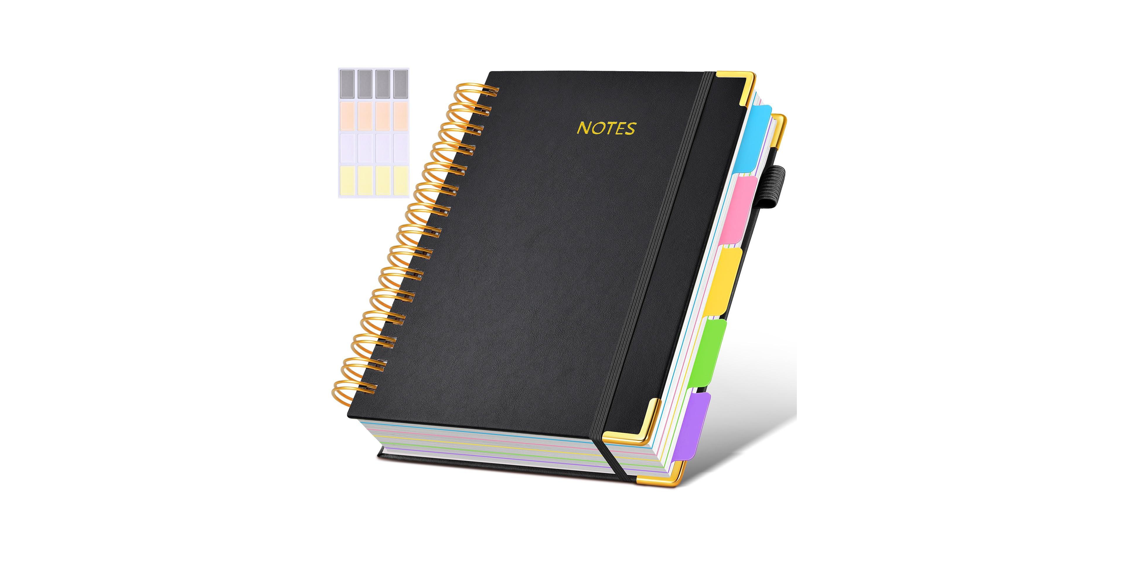 Danrong Spiral Notebook 5 Subject College Ruled 300 Pages With Dividers Tabs For Work School