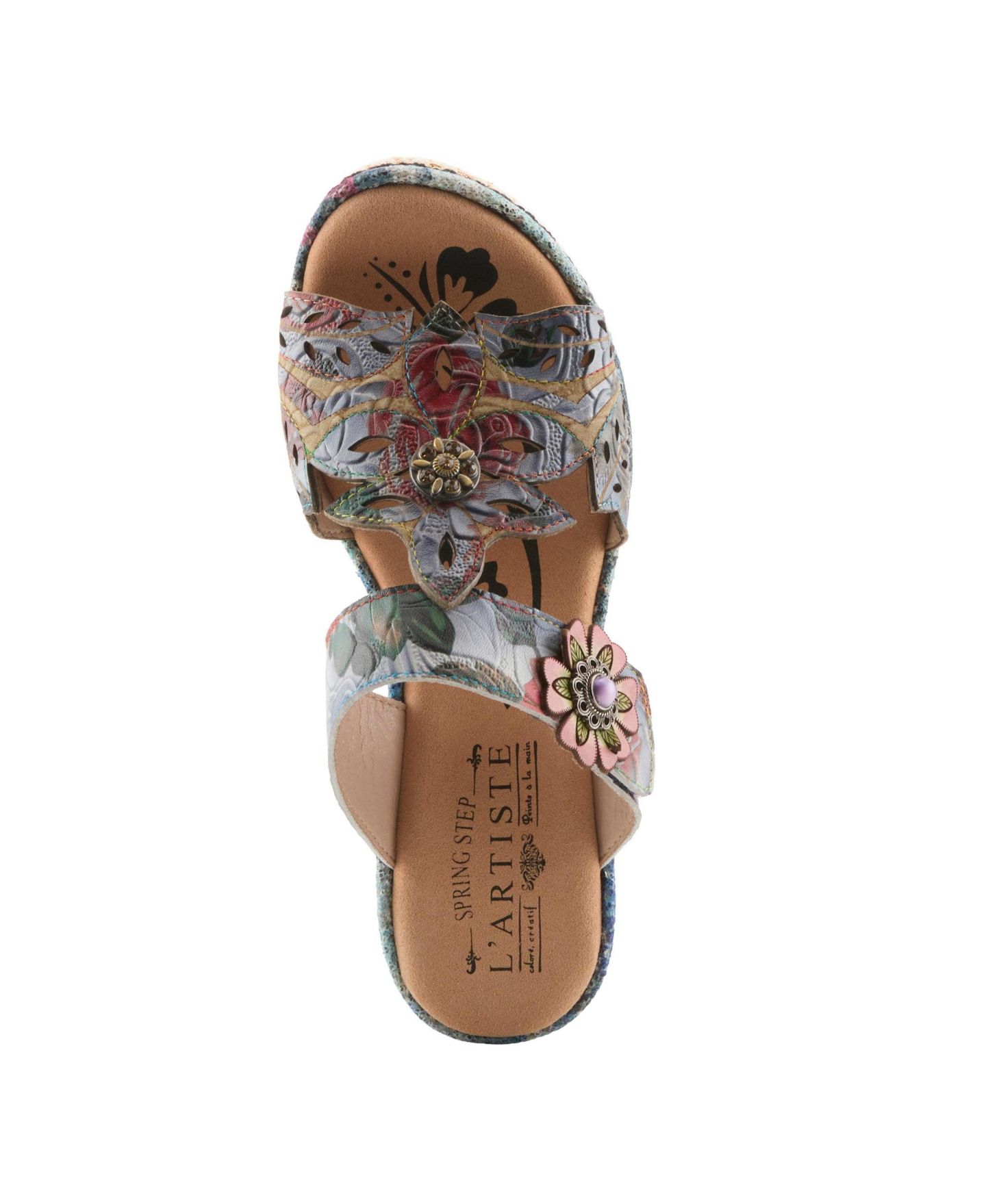 Женские сандалии L'Artiste Coverup Sandal with Stitch-to-Sole Construction, цвет: Тёмно-синий разноцветный — фото 3