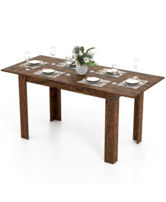 Extendable Rectangular Dining Table for 4 to 8 People 47 to 62 Inch