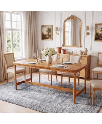 Solid Wood Dining Table, 70.87" Farmhouse Kitchen Table