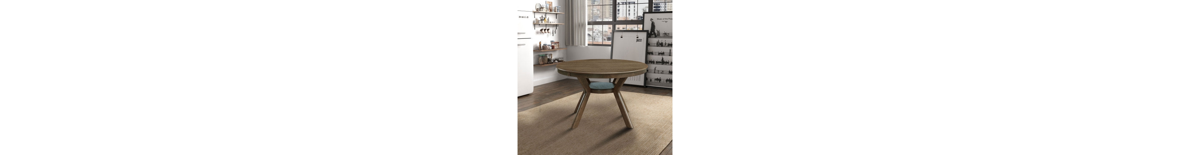 Flynama 47.24 Inch Rubber Wood Dining Table with Pedestal Base