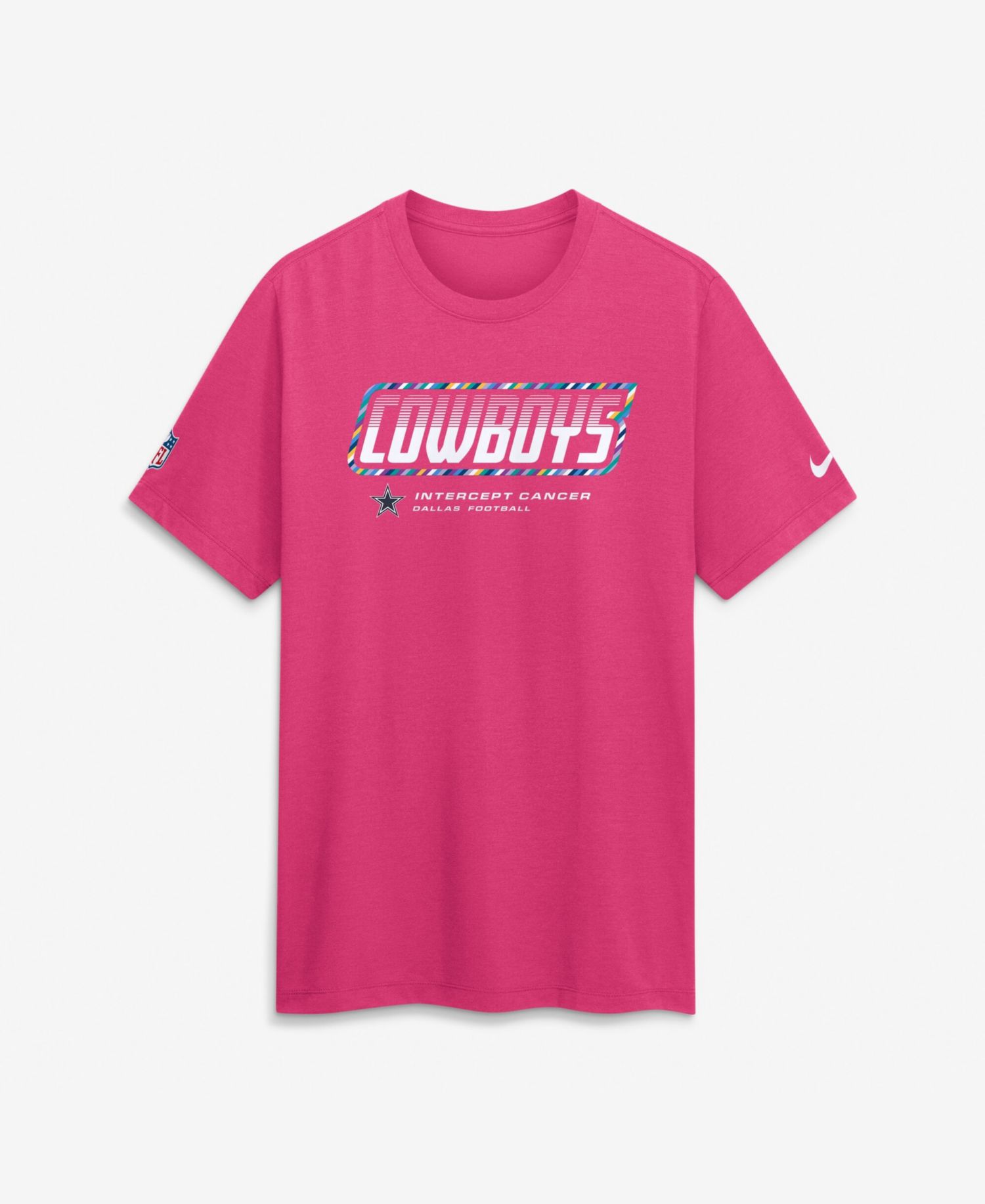 Men's Pink Dallas Cowboys 2026 NFL Cruical Catch Sideline Dri-Fit T-Shirt