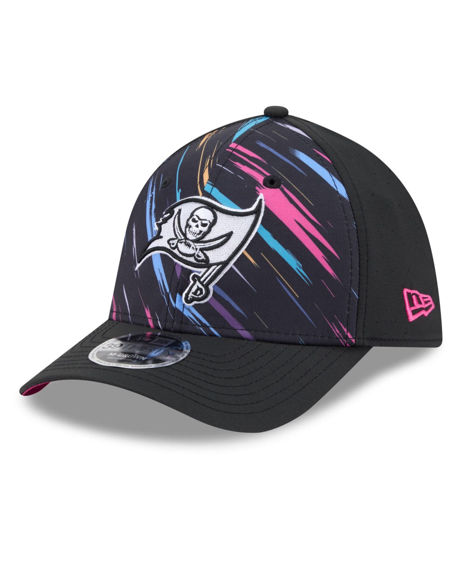 Men's Black Tampa Bay Buccaneers 2026 NFL Cruical Catch 39THIRTY M-Crown Stretch Hat