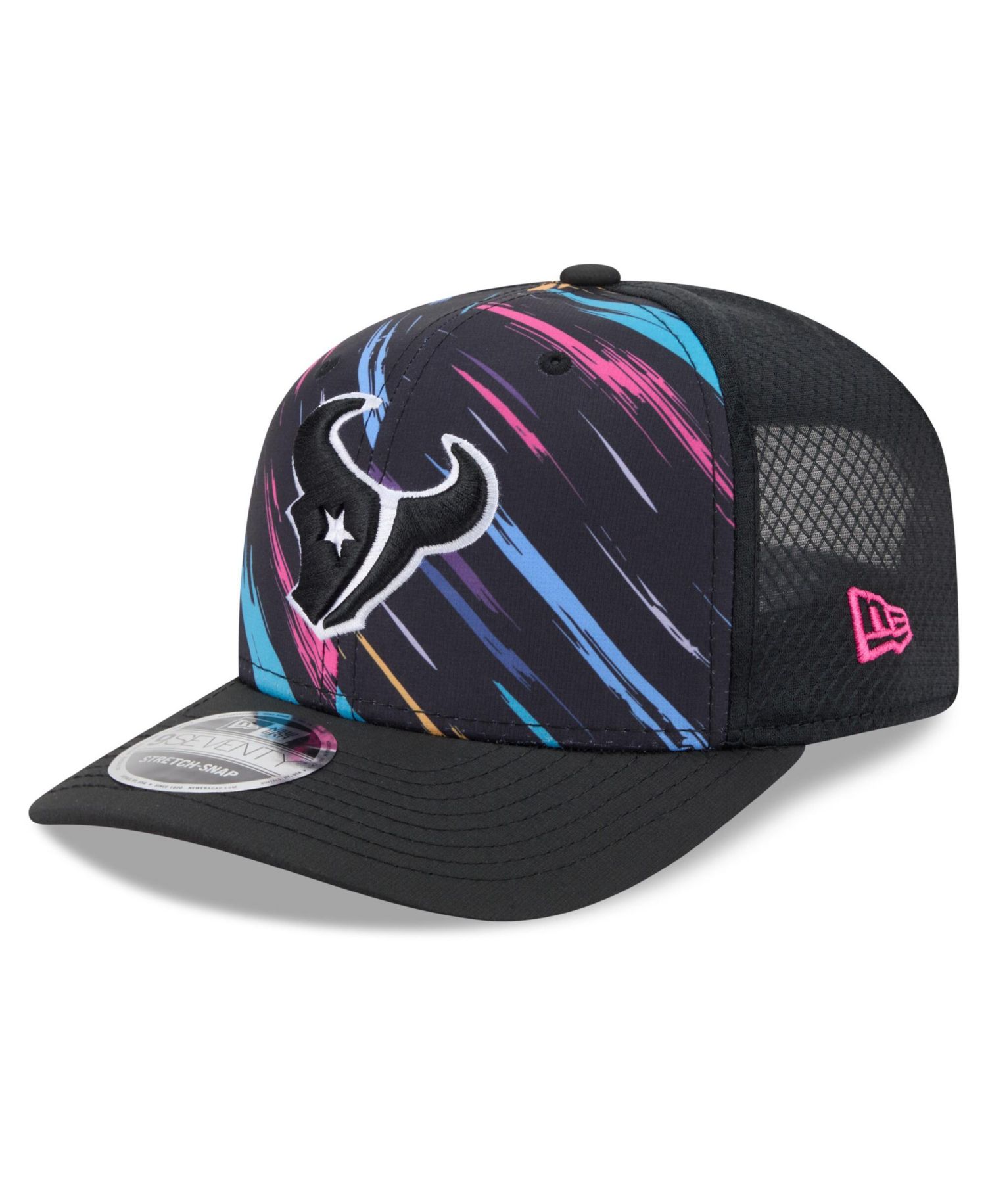 Men's Black Houston Texans 2026 NFL Cruical Catch 9SEVENTY Adjustable Trucker Hat