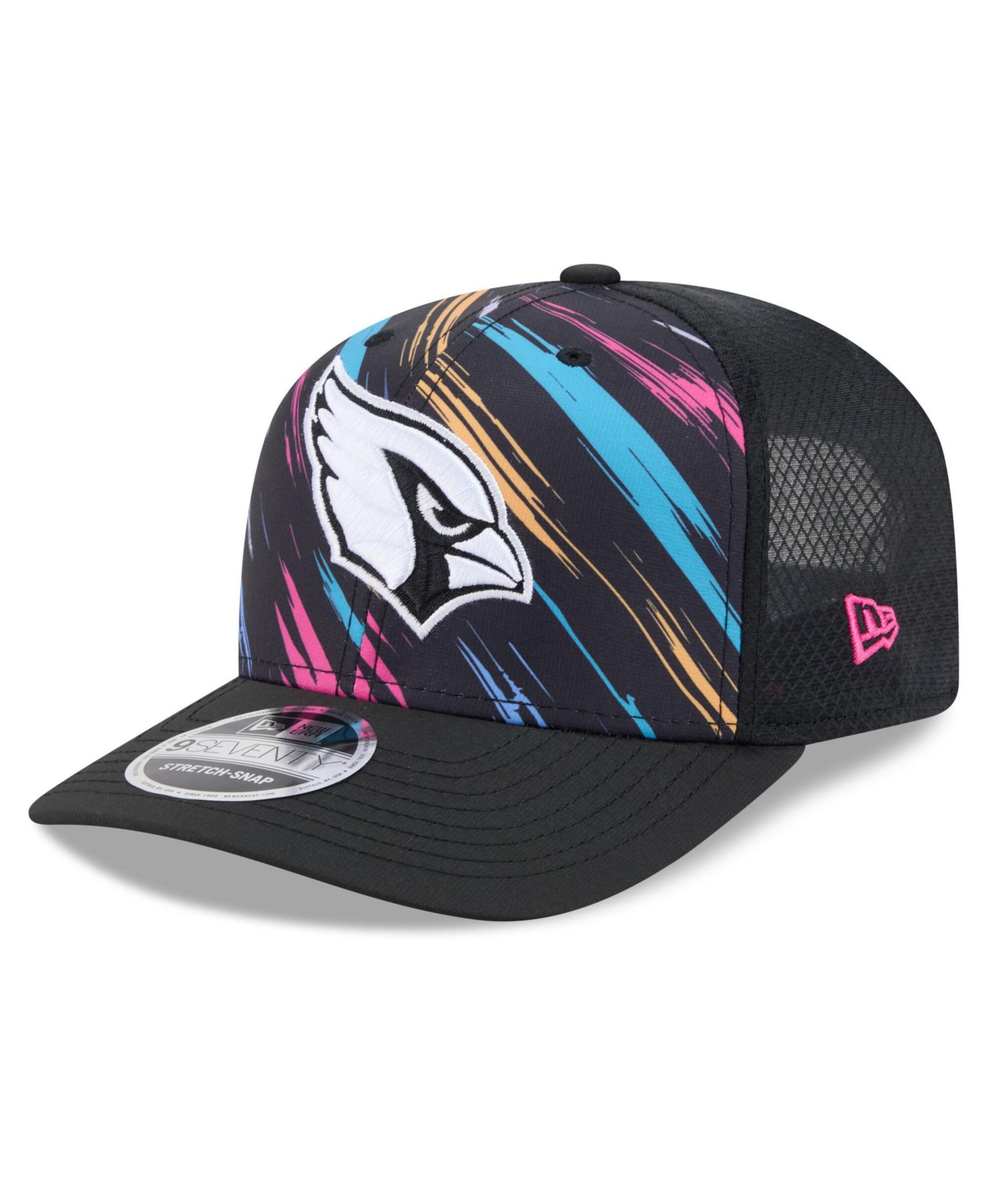 Men's Black Arizona Cardinals 2026 NFL Cruical Catch 9SEVENTY Adjustable Trucker Hat
