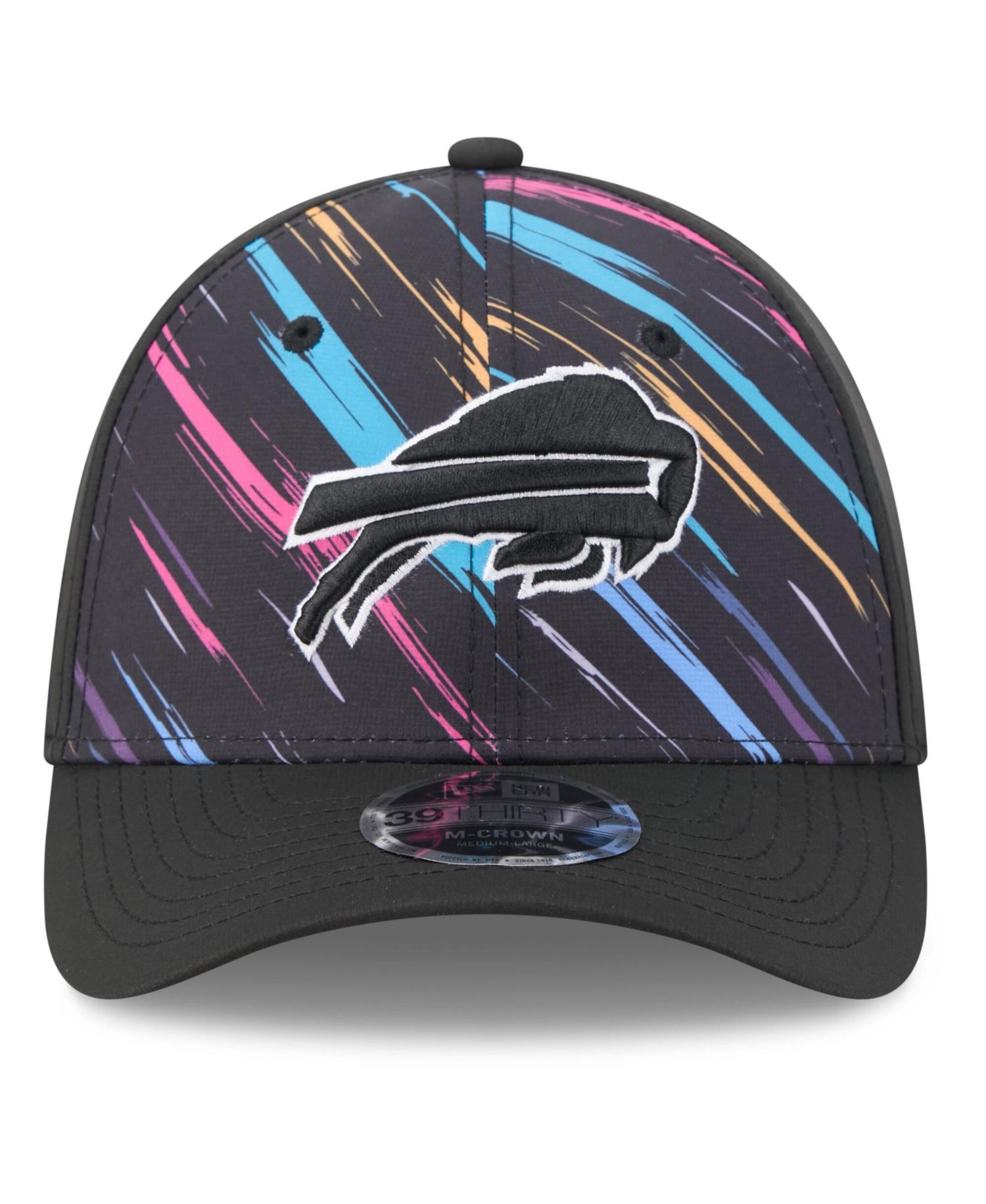 Men's Black Buffalo Bills 2026 NFL Cruical Catch 39THIRTY M-Crown Stretch Hat