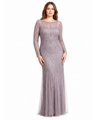 Women's High Neck Beaded Gown