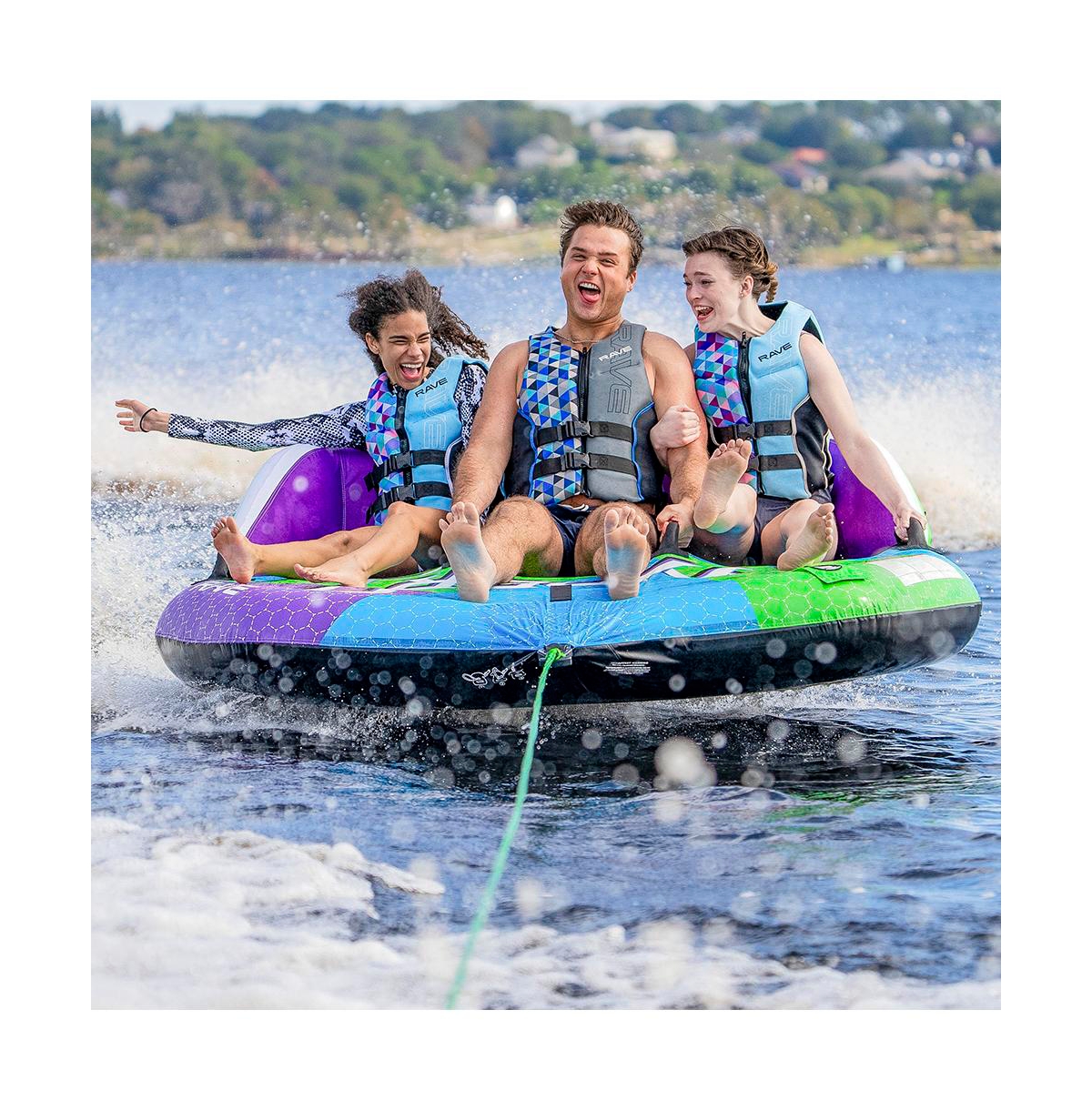 Rave Hyper 3 Couch-Style 3-Rider Boat Towable Tube, Ages 12+