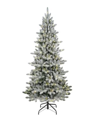 7.5' Pre-Lit Flocked Bennington Fir Christmas Tree