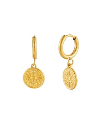 Golden Sun Drop-Hoop Earrings