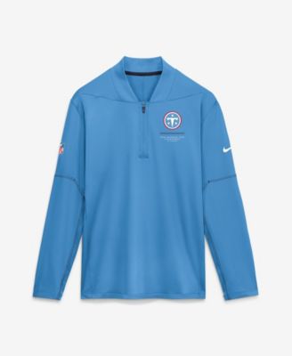 Nike - Men's Light Blue Tennessee Titans Sideline Logo Glory Midweight Dri-FIT Half-Zip Pullover Light Blue, Navy