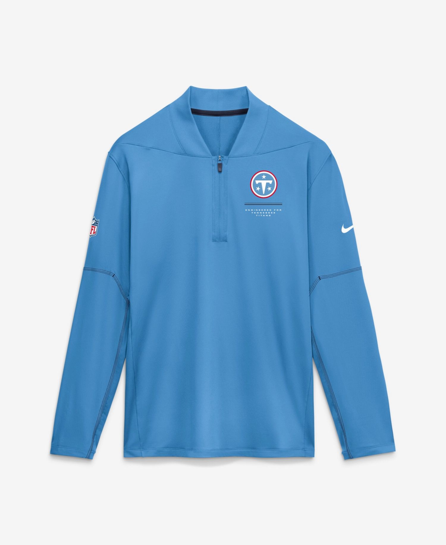 Men's Light Blue Tennessee Titans Sideline Logo Glory Midweight Dri-FIT Half-Zip Pullover