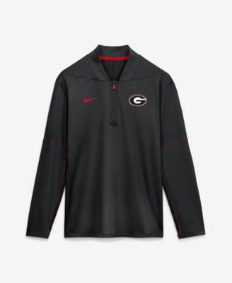 Nike - Men's Black Georgia Bulldogs 2026 Sideline Midweight Half-Zip Dri-FIT Pullover Black, Red
