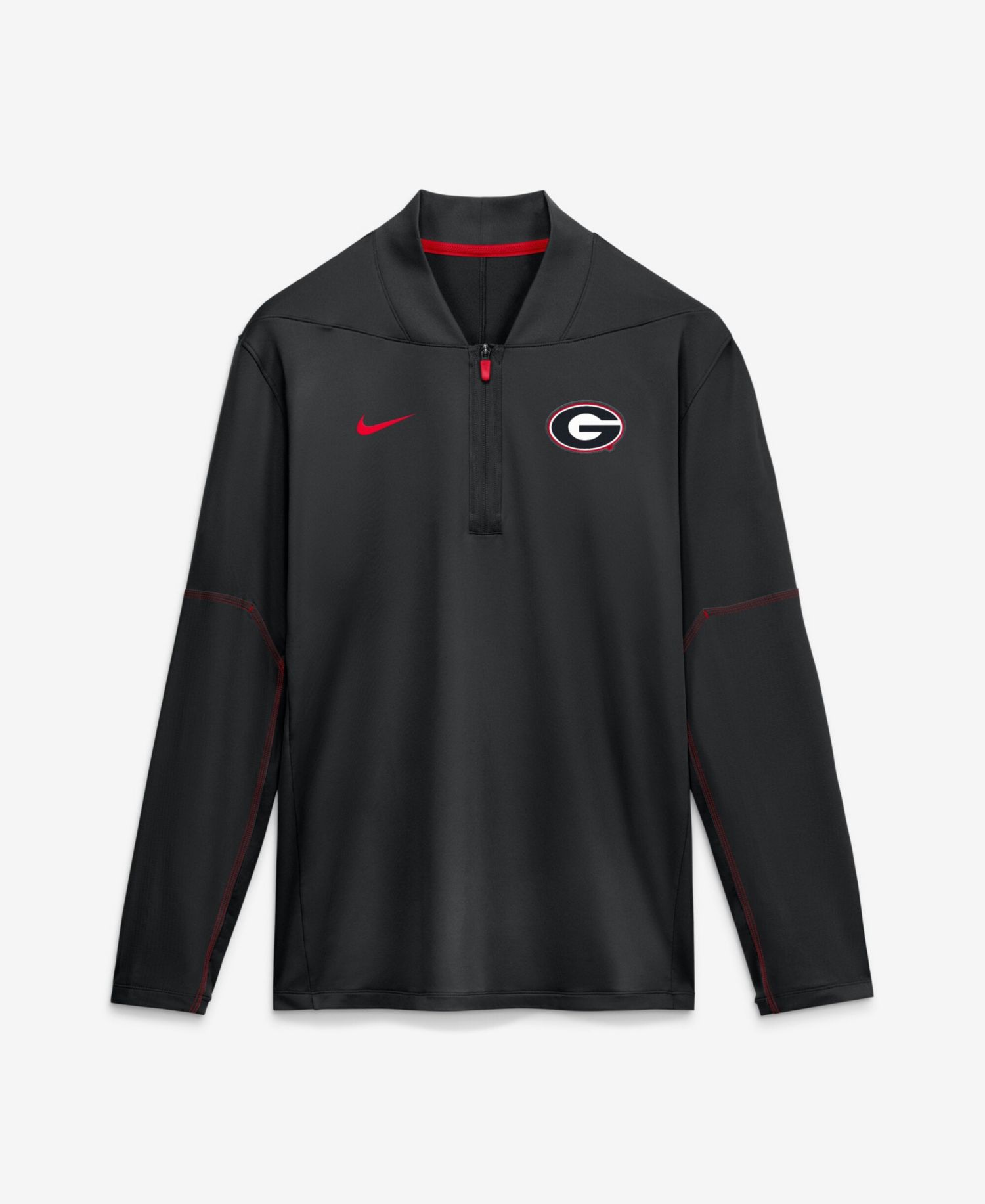 Men's Black Georgia Bulldogs 2026 Sideline Midweight Half-Zip Dri-FIT Pullover