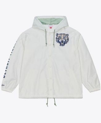 Men's White Detroit Tigers Yacht Rock Coaches Full-Snap Hooded Windbreaker Jacket