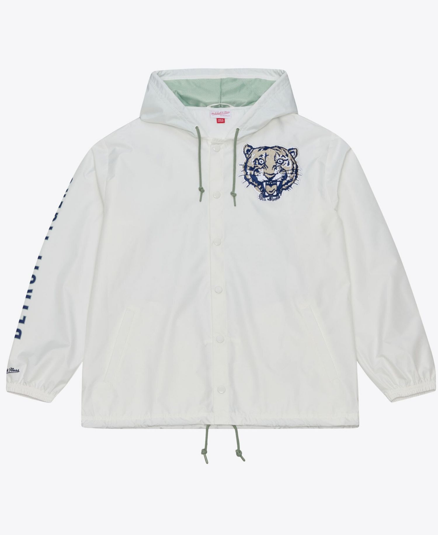 Men's White Detroit Tigers Yacht Rock Coaches Full-Snap Hooded Windbreaker Jacket