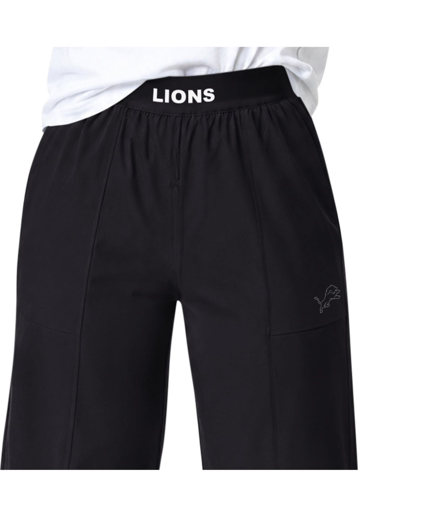 Женские брюки Starter Black Detroit Lions Athleisure Wide-Leg — фото 2