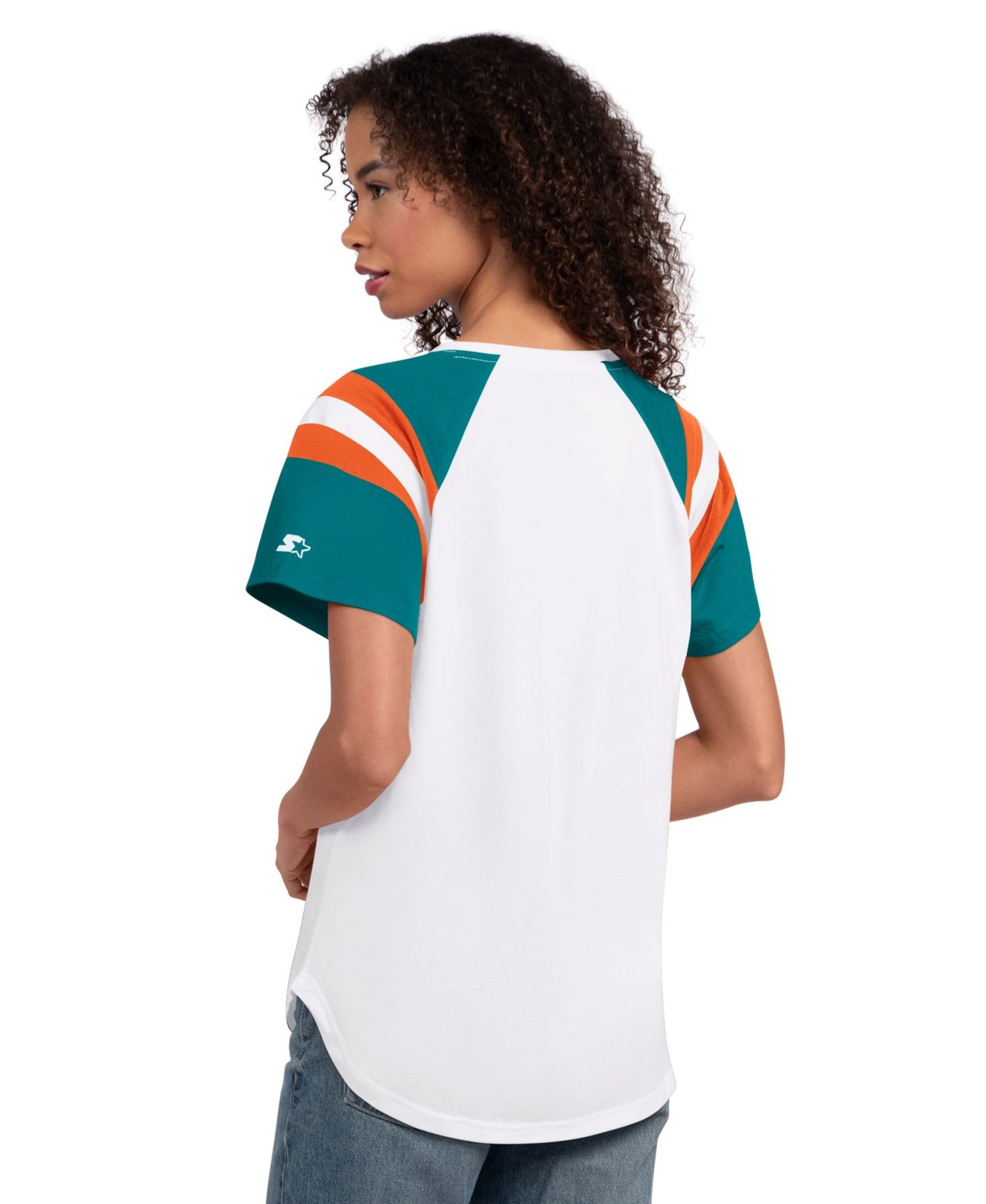 Women's White Miami Dolphins Game On Notch Neck T-Shirt