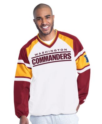 Men's  White Washington Commanders Infield Play Raglan Pullover Jacket